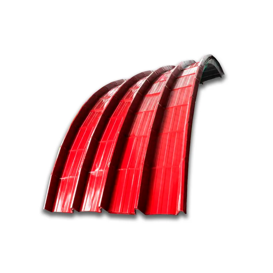 Cobertura metálica TR5 curva de color rojo